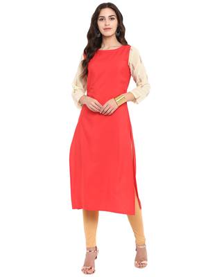 Red printed georgette georgette-kurtis 2