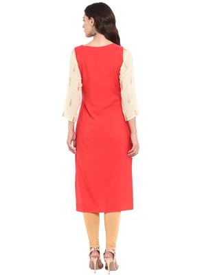 Red printed georgette georgette-kurtis 3