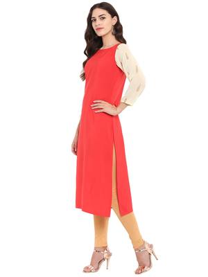 Red printed georgette georgette-kurtis 4
