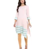 Pink printed crepe kurtas-and-kurtis