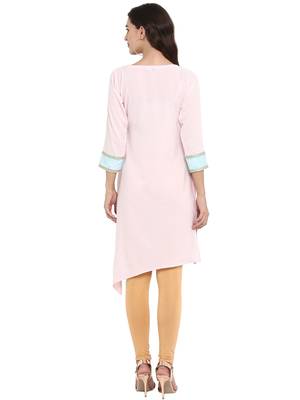 Pink printed crepe kurtas-and-kurtis 3