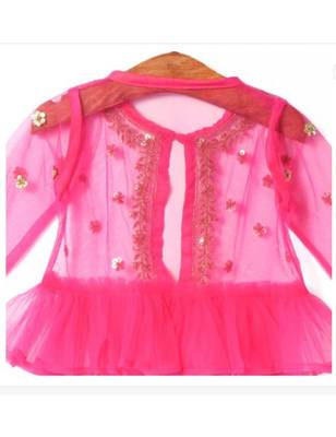 Yellow Art_Silk Printed Kids Frocks 7