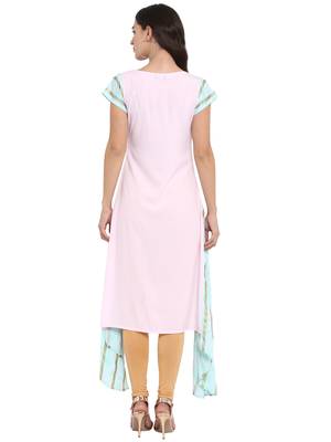 Pink printed crepe kurtas-and-kurtis 3