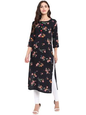 Blue printed rayon kurtas-and-kurtis 1