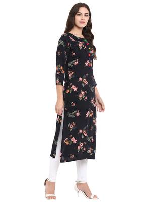 Blue printed rayon kurtas-and-kurtis 4