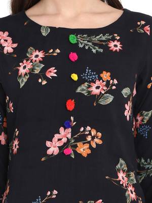 Blue printed rayon kurtas-and-kurtis 5