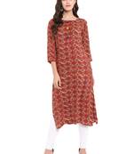 Multicolor printed rayon kurtas-and-kurtis