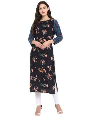 Blue printed rayon kurtas-and-kurtis 2
