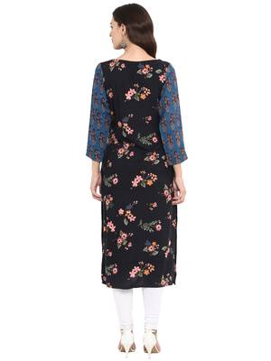 Blue printed rayon kurtas-and-kurtis 3