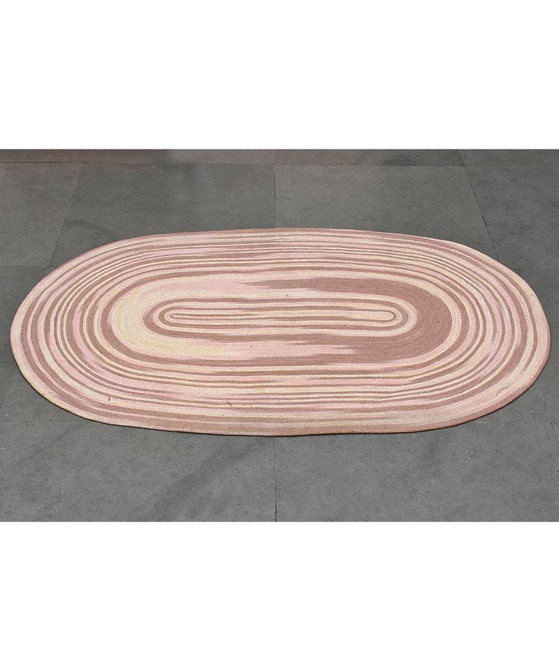 Handmade Contemporary Oval Multi Cotton Dining Room Area Rug Runner