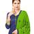 Blue Embroidered Cotton Salwar With Dupatta