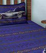 Gray Car Cotton Single Bedsheet with 1 pillow Cover