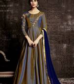 Grey embroidered silk salwar
