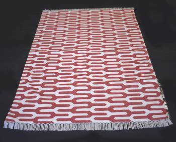 Handmade Hand Woven Designer Pink Color Cotton Area Rug Home Decorative Rug 1