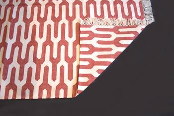 Handmade Hand Woven Designer Pink Color Cotton Area Rug Home Decorative Rug 2