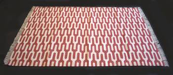 Handmade Hand Woven Designer Pink Color Cotton Area Rug Home Decorative Rug 4