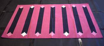 Hand-Woven Rectangle Shape Pink Color 100% Cotton Attractive Traditional Kilim Rug 3