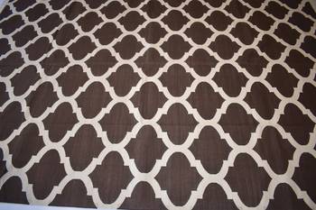 Handmade Brown Color Handwoven Flat Weave Size 6x9 Feet Cotton Area Kilim Rug 3