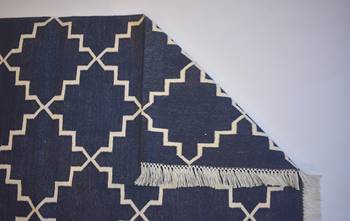 Turkish Persian Kilim  100% Cotton Blue Color Rug Best Choice Home Decorative Rug 4