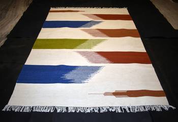 Hand Woven Wool Cotton Kilim Area Rug Nice Multi Beautiful Designer Rug 1