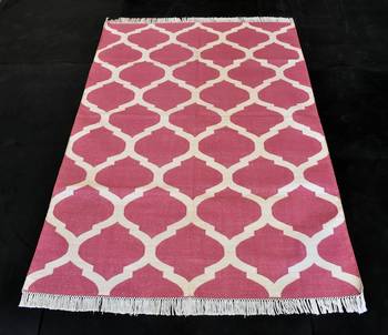100% Cotton Sarbaty Color Rectangle Shape Matka Designer Rug 1
