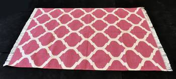 100% Cotton Sarbaty Color Rectangle Shape Matka Designer Rug 3