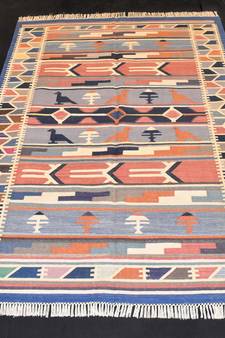 Handmade Antique Rug Traditional-Persian-Oriental Rug Pattern Borded Rug