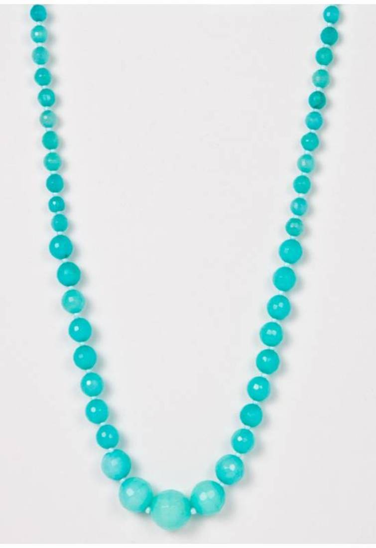 Piebee - Genuine Amazonite Aqua Blue Necklace