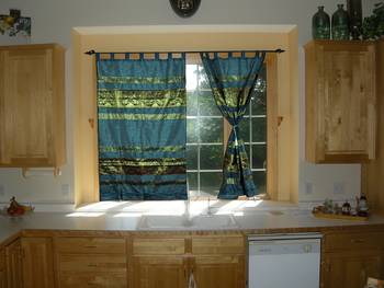 Lalhaveli Handmade Elephant Work Design silk Window Curtains 7ft x 4ft 1