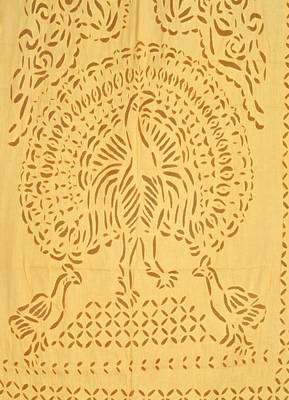 Peacock Design Tab Top White Curtains For Windows 3