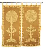 Tab Top Panel Cotton Tree Of Life Curtain For Living Room Decor