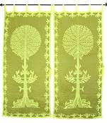 Yellow Color Luxury Tree Of Life Curtain For Living Room Décor