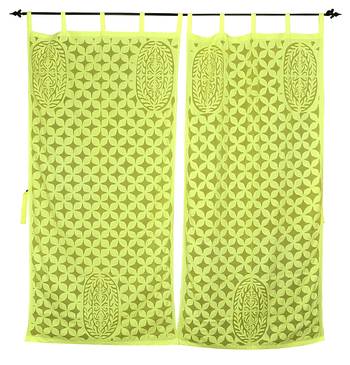 Rajasthani Handmade Decorative Cotton Panel Transparent Curtains 1