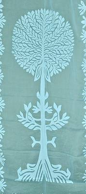Home Decorative Tree Design Luxury Cotton Curtain Pair 3