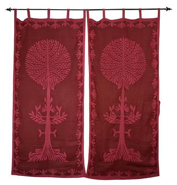 Lal Haveli Handmade Cotton Tree Of Life Curtain For Bedroom 1
