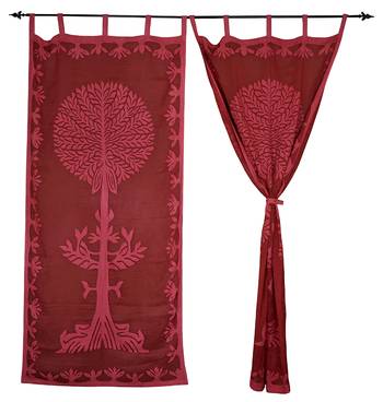 Lal Haveli Handmade Cotton Tree Of Life Curtain For Bedroom 2