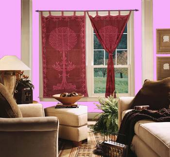 Lal Haveli Handmade Cotton Tree Of Life Curtain For Bedroom 4