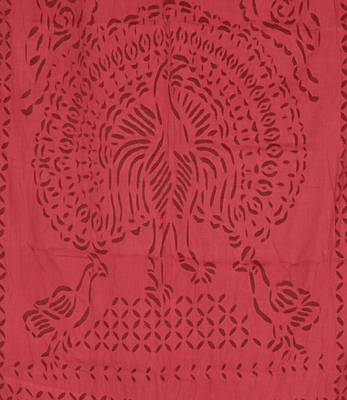 Peacock Design Door Cotton Curtain Decorative 3