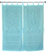 Handmade Peacock Design Cutwork Cotton Curtain