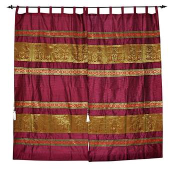 Lal Haveli silk Designer Curtains for Living Room 42 X 85 inches 1