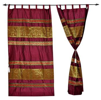 Lal Haveli silk Designer Curtains for Living Room 42 X 85 inches 2
