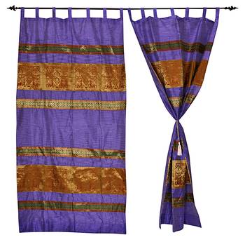 Lal Haveli Ethnic Designer Handmade silk Curtains for Windows Housewarming Gifts 42 X 85 inches 2