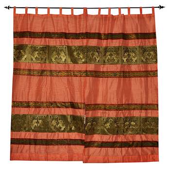 Lal Haveli silk Designer Window Curtains for Living Room 42 X 85 inches 1