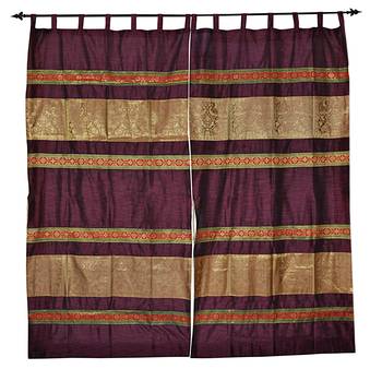 Lal Haveli silk Curtains for Door Living Room Decorations 42 X 85 inches 1