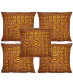 Home Decor Indian Cushion Cover Set Adorn with Traditional Golden Embroidery ...