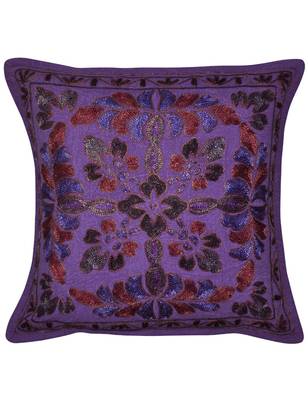 Traditional Handmade Elegant Embroidery Cushion Covers cotton 16 X 16 Inches ... 4
