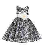 White Plain Net Kids Frocks