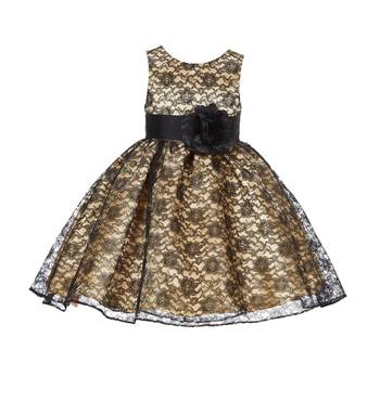 Black Plain Net Kids Frocks 1