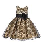 Black Plain Net Kids Frocks