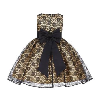 Black Plain Net Kids Frocks 2